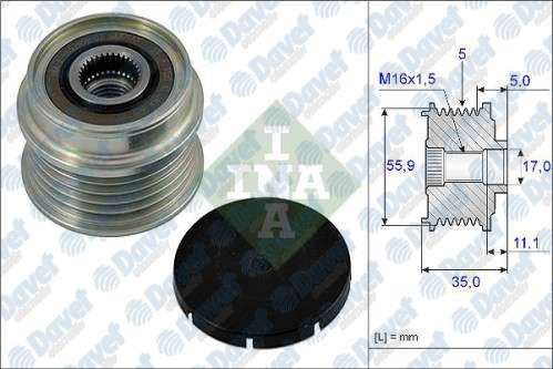 INA 535000510 Alternator Kasnagi Passat (96-05) A4 01-04 1.6 1.8